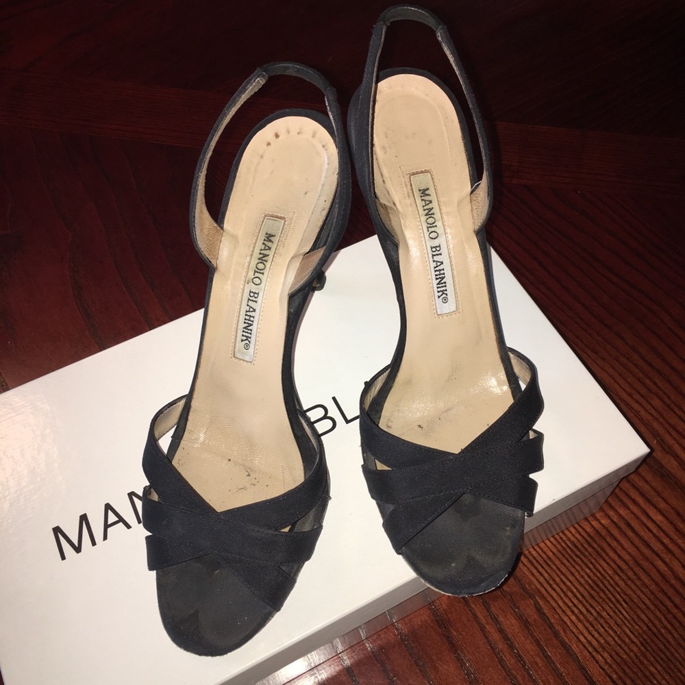 Manolo Blahnik size 6 (36) black, heeled sandals